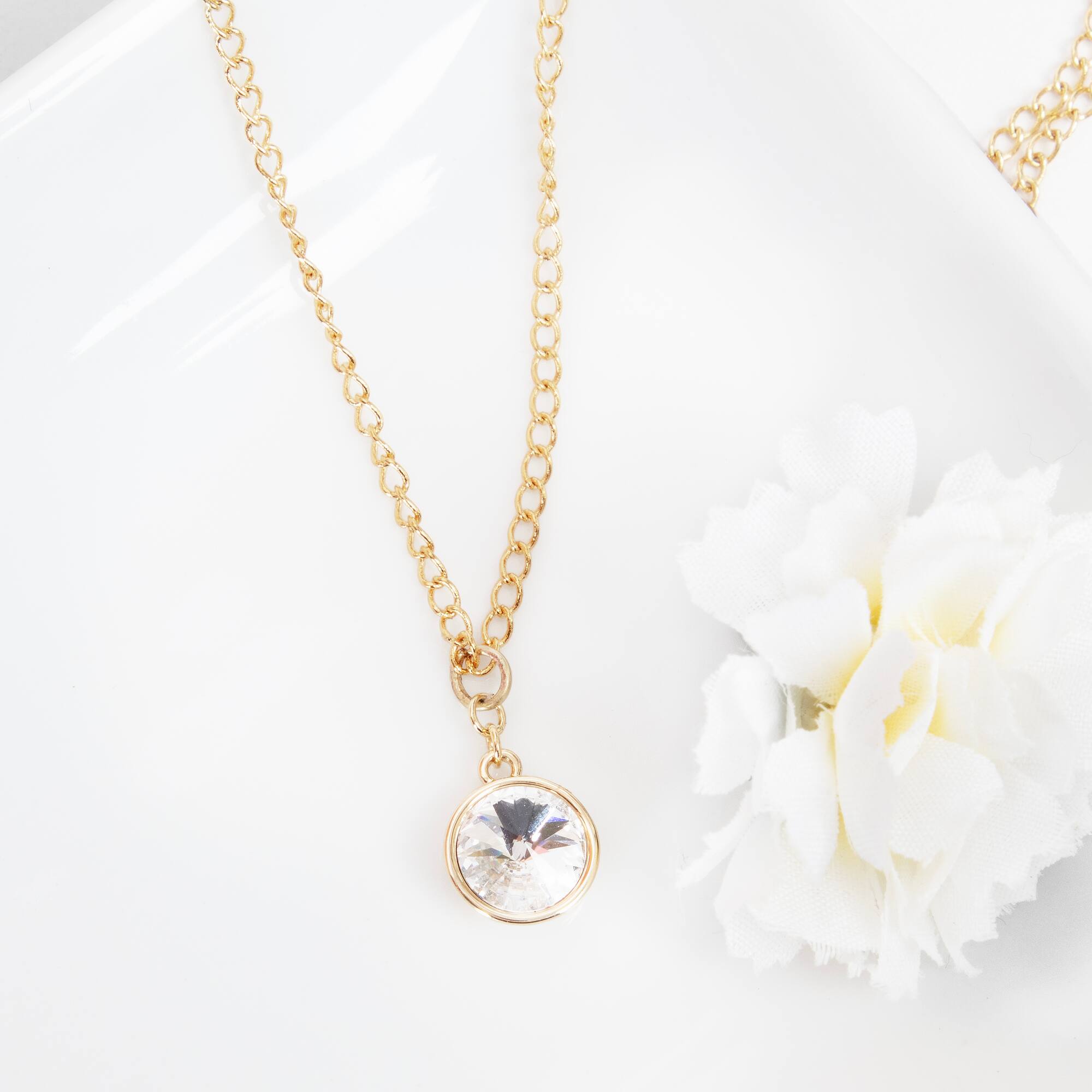 12 Pack: 14K Gold Plated Clear Austrian Crystal Rivoli Cut Charm by Bead Landing™